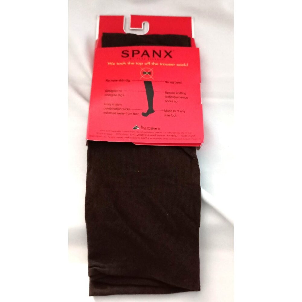 Spanx Topless Trouser Socks Brown Stay Up No Bind Moisture Wicking Comfort